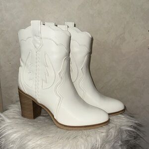 Altar'd State white Heeled Western Boots